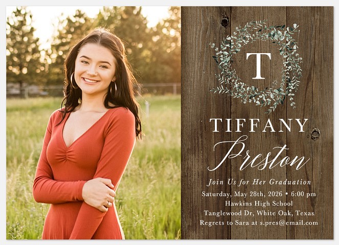 Rustic Monogram Graduation Cards