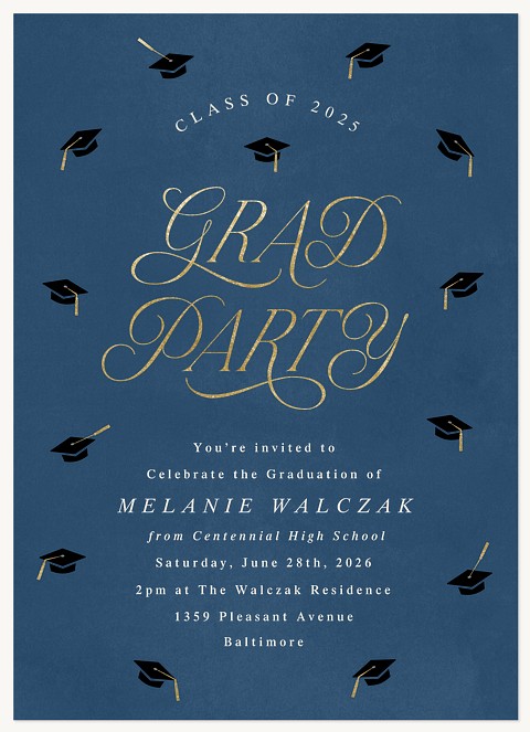 Flying Grad Caps Graduation Cards