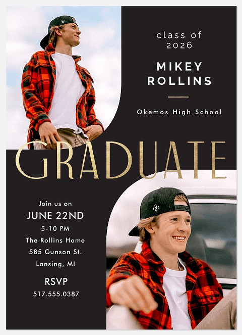 Modern Curve Graduation Cards