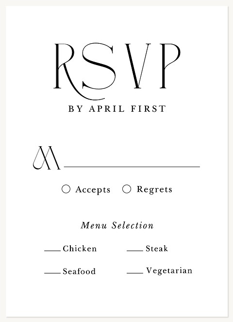 Simple Fonts Wedding RSVP Cards