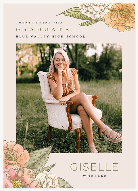 Floral Corners Graduation Cards