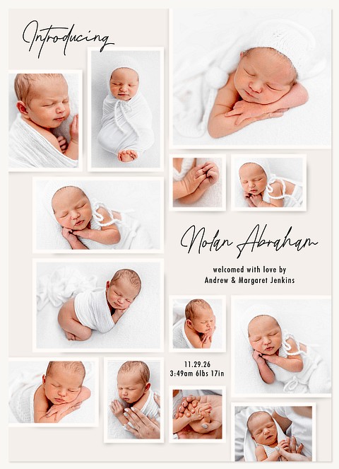 Scrapbook Collage Baby Announcements