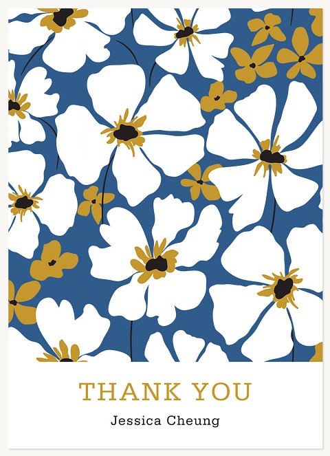 Modern Floral Thanks Thank You Cards 