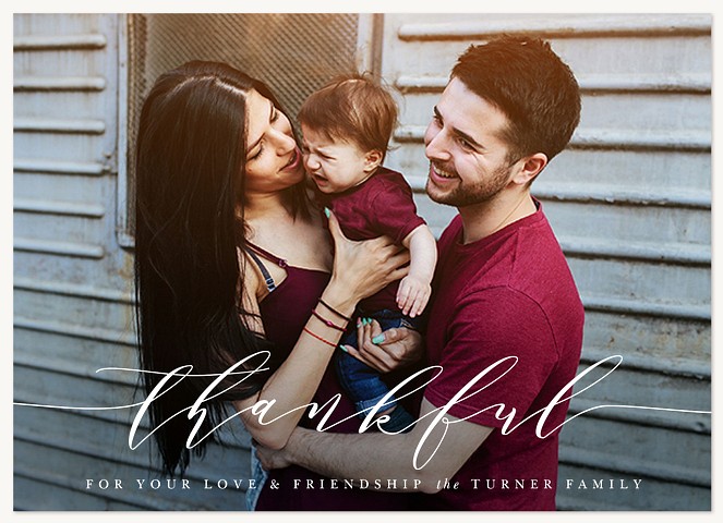 Thankful Script Thanksgiving Cards