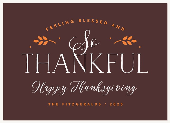 Blessed & Thankful  Thanksgiving Cards