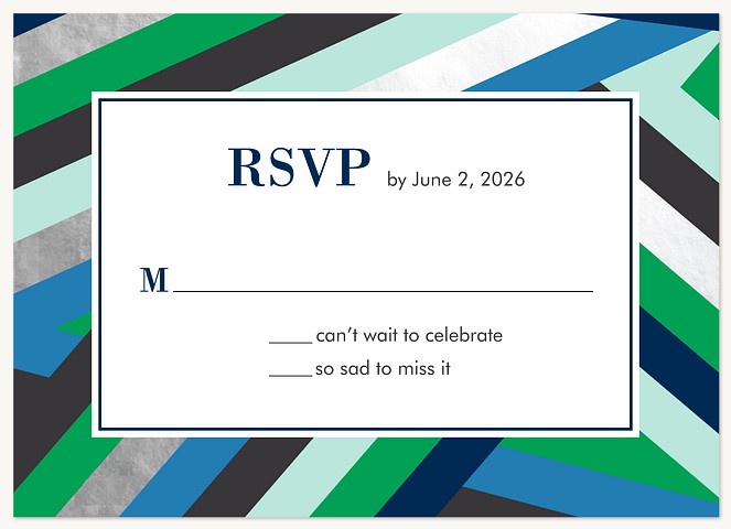 Bold Bands Bar Mitzvah RSVP Cards