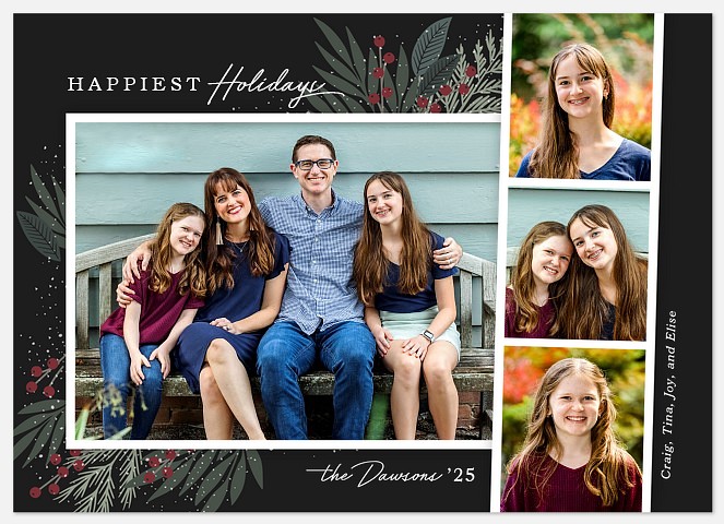 Frosted Garland Holiday Photo Cards
