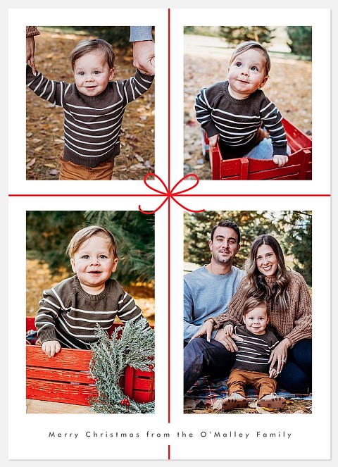 Festive Ribbon Holiday Photo Cards