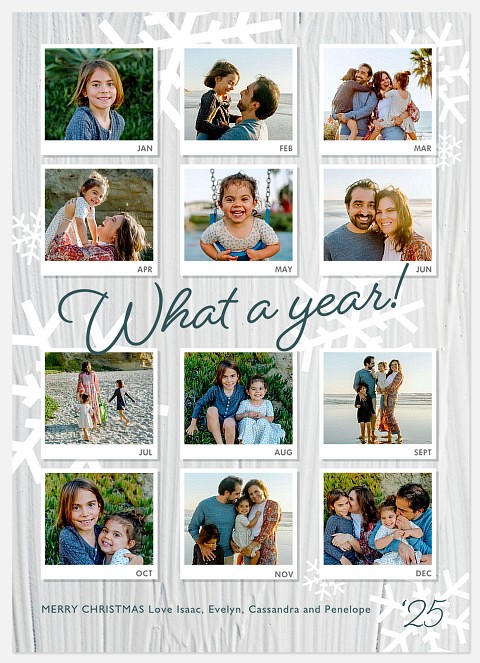 Rustic Calendar Holiday Photo Cards