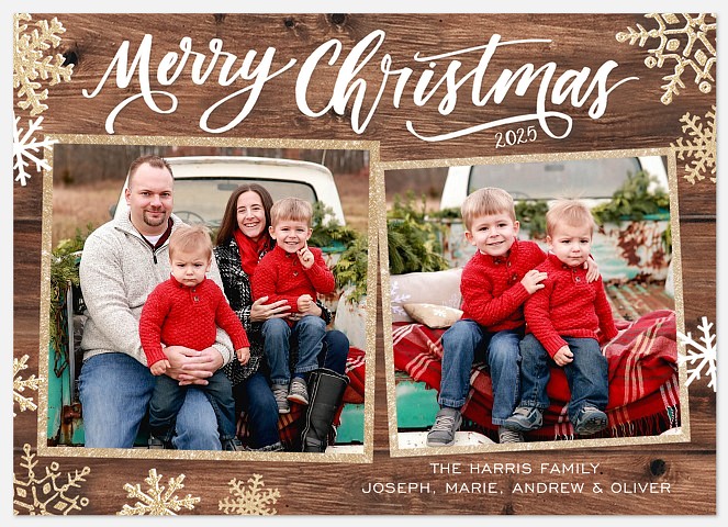 Cabin Snowfall Holiday Photo Cards