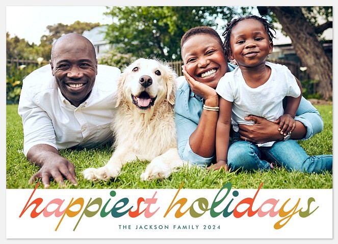 Colorful Script Holiday Photo Cards