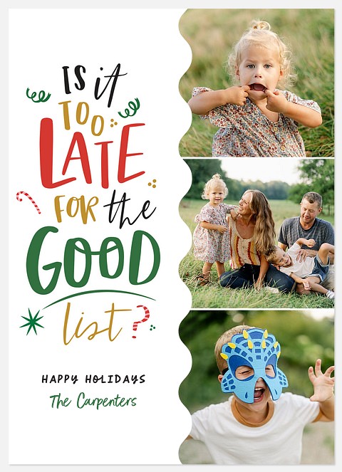 Too Late Holiday Photo Cards
