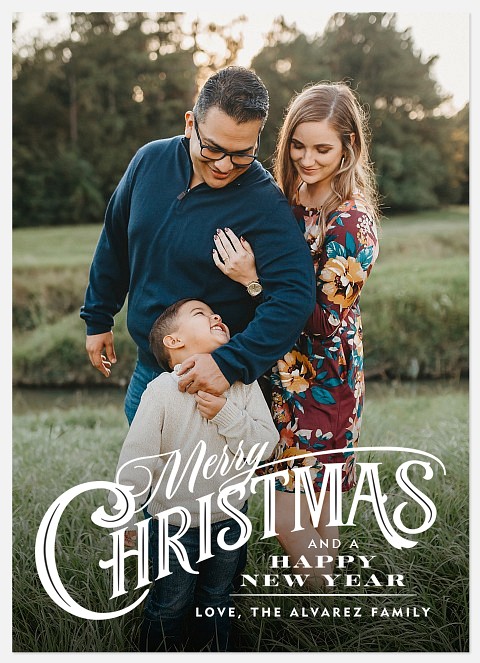 Vintage Glamour Holiday Photo Cards