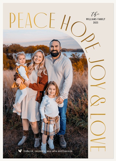 Elegant Curved Type Personalized Holiday Cards