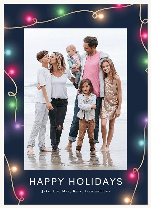 Midnight Lights Personalized Holiday Cards
