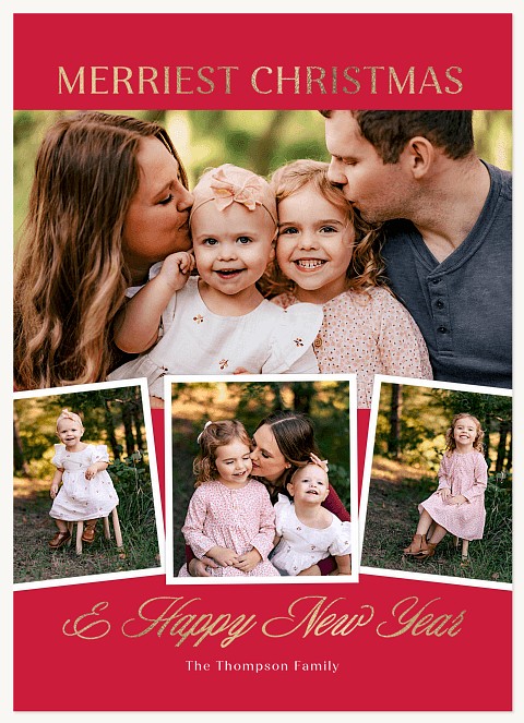 Stacked Collage Personalized Holiday Cards