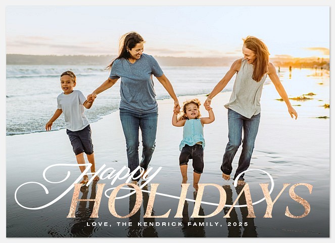 Sleigh Bell Script Holiday Photo Cards