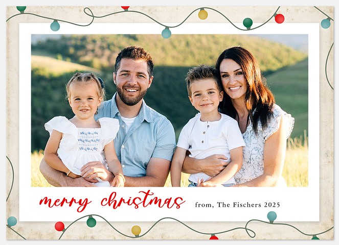 Decorative Lights Holiday Photo Cards