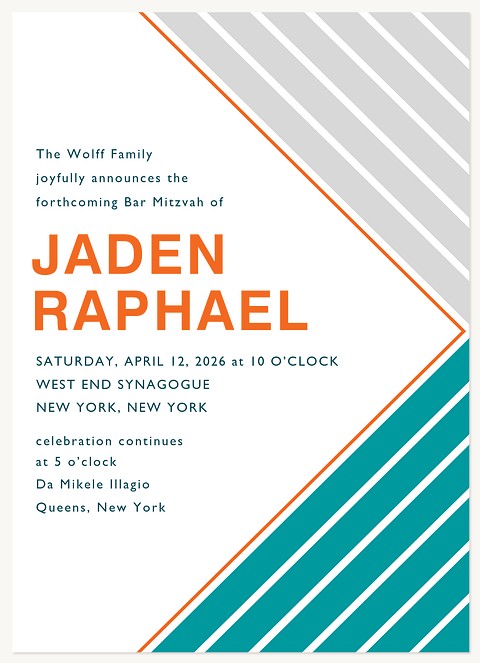 Points Ahead Bar Mitzvah Invitations