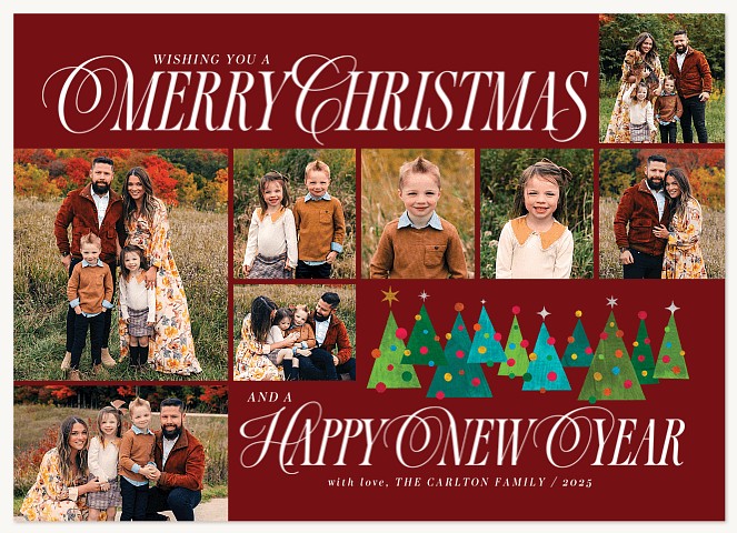Lit Forest Personalized Holiday Cards