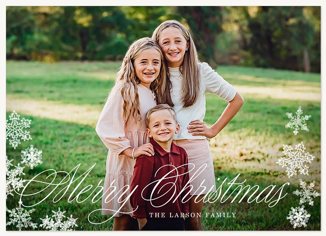 Intricate Snowflakes Personalized Holiday Cards