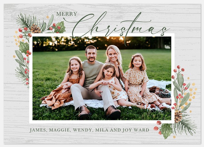 Foliage Corner Holiday Photo Cards