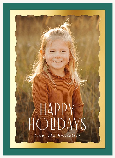 Wavy Glam Personalized Holiday Cards
