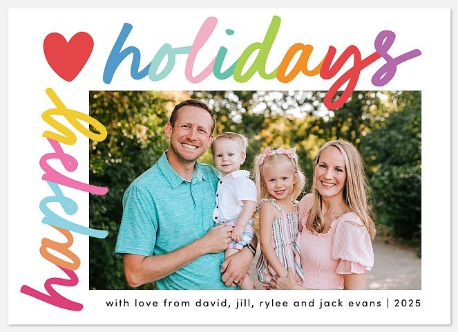 Fun Script Holiday Photo Cards