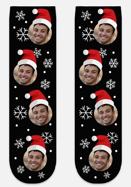 Santa & Snowflakes Custom Socks