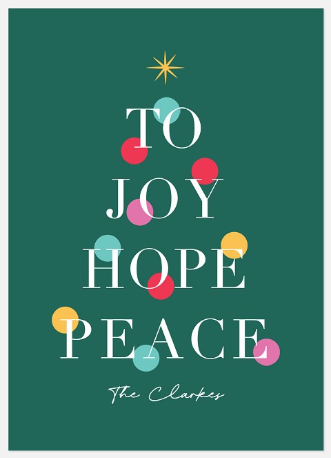 Typed Tree Holiday Photo Cards