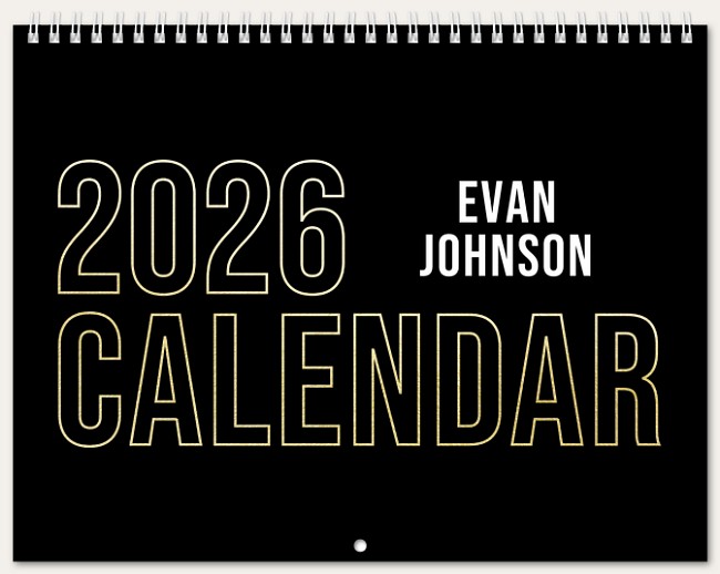 Gold Outline Calendar Custom Photo Calendars