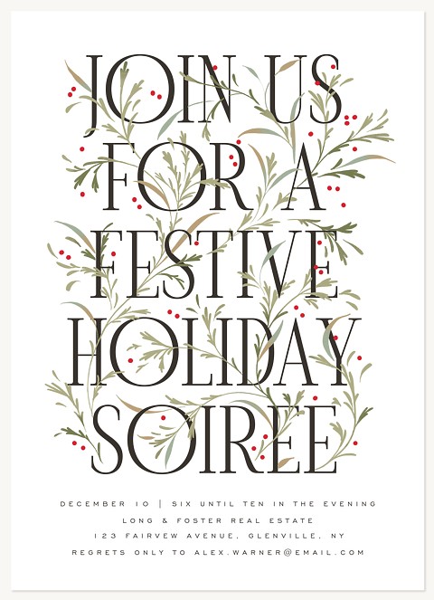Illustrated Soiree Holiday Party Invitations