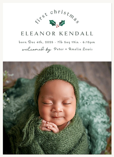 First Holly Personalized Holiday Cards