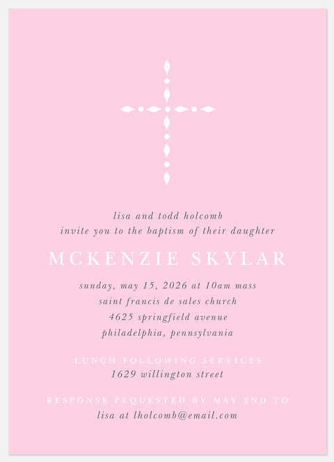 Simply Divine Baptism Christening Invitations