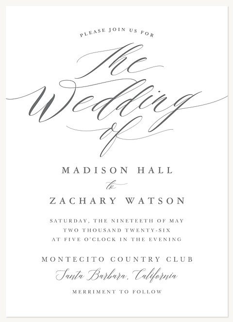 Classic Union Wedding Invitations