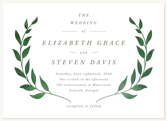 Charmed Greenery Wedding Invitations