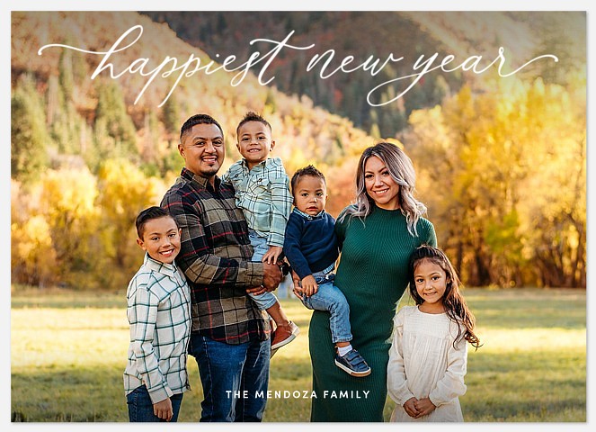 Modern Flourishes Holiday Photo Cards