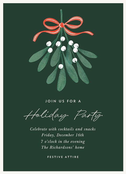 Merry Mistletoe Holiday Party Invitations