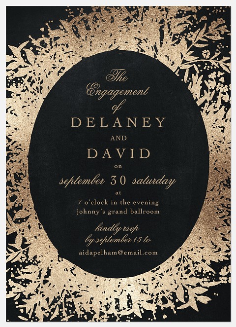 Ornate Flora Engagement Party Invitations