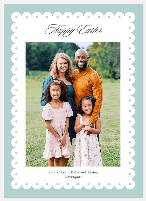 Scallop Frame Easter Photo Cards