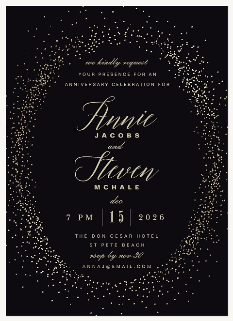 Stardust Sparkle Wedding Anniversary Invitations