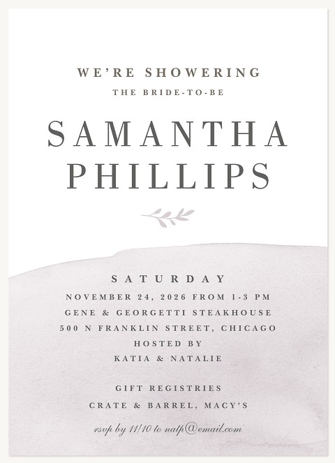 Aquarelle Bridal Shower Invitations