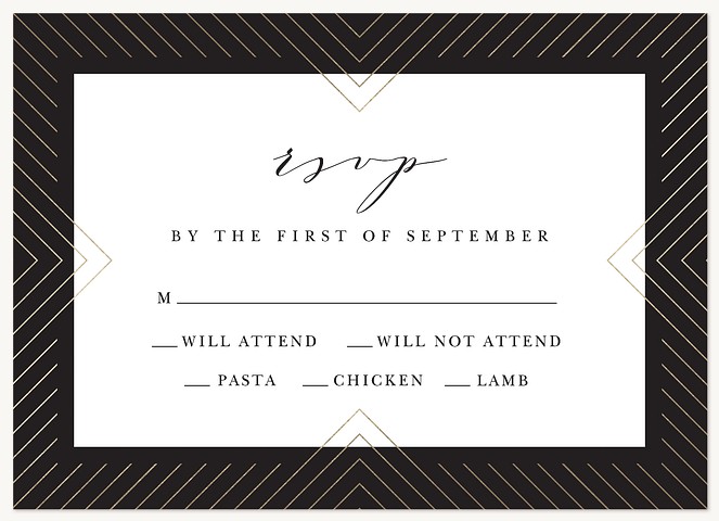 Illuminated Deco Wedding RSVP Cards