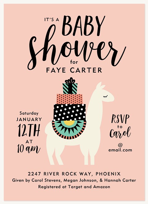 Llama Love Baby Shower Invites