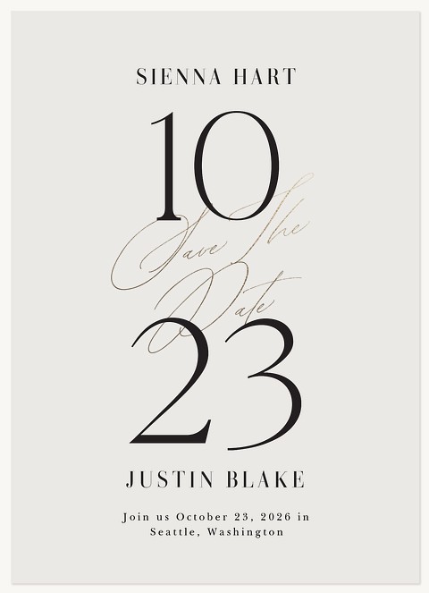 Large Numbers Save the Date Cards