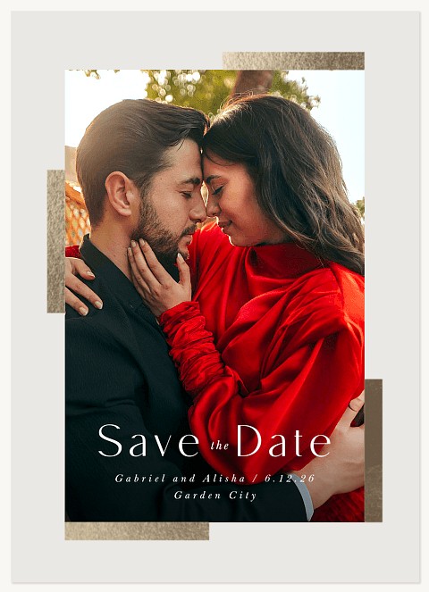 Layered Elegance Save the Date Cards