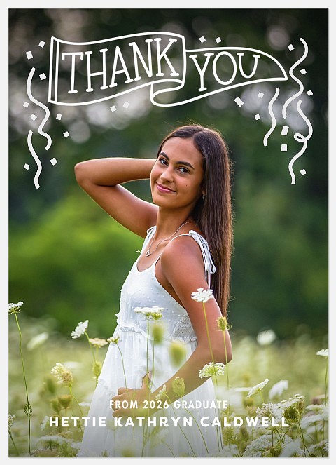 Pennant & Confetti Thank You Cards 