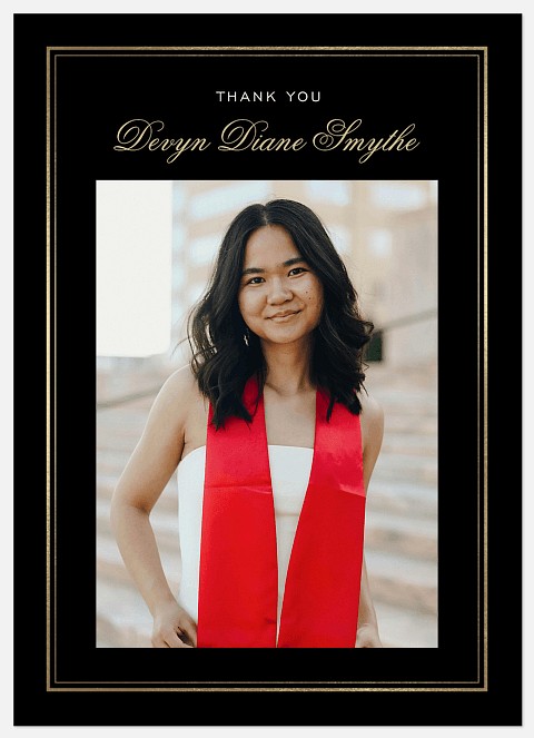 Gold Border Thank You Cards 