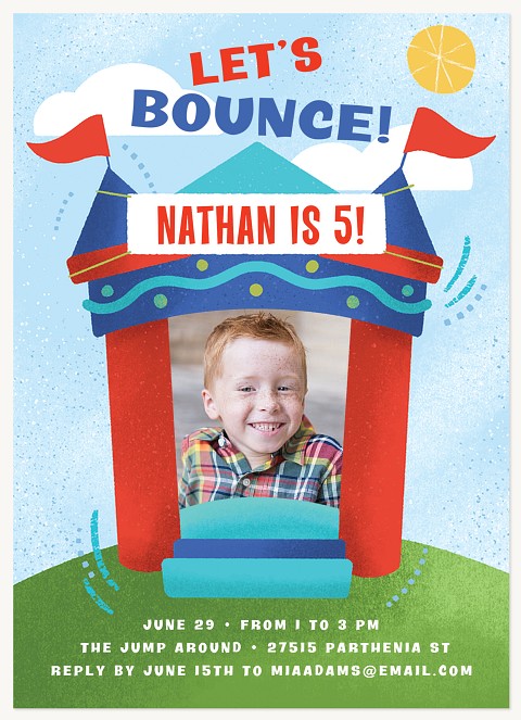 Bounce House Kids Birthday Invitations
