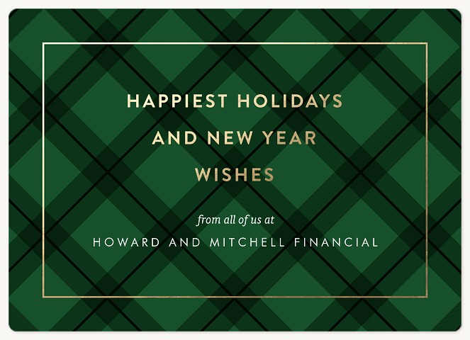 Modern Plaid Holiday & Christmas Magnet Cards